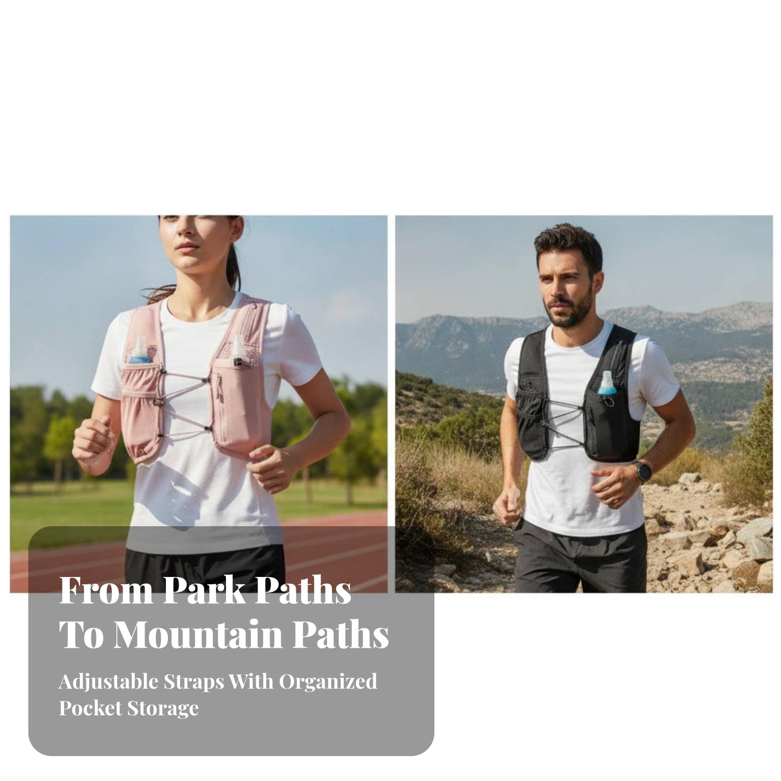 Running Gear Hydration - Hafif Yansıtıcı Su Torbası Yeleği, Ayarlanabilir