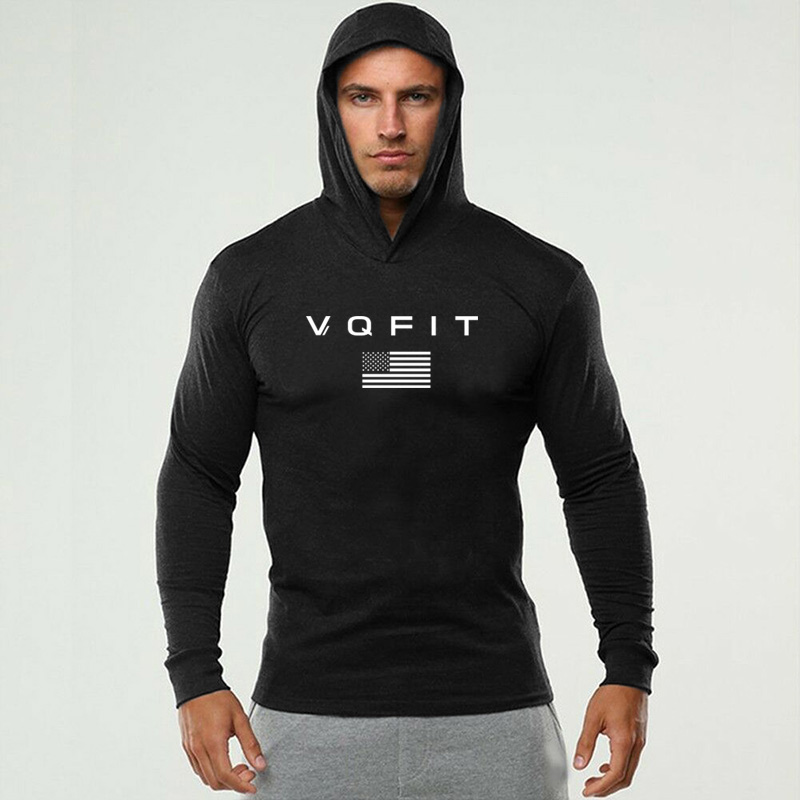 Running Gear Long Sleeve - Erkek Kapüşonlu Koşu Tişörtleri Sonbahar Fitness