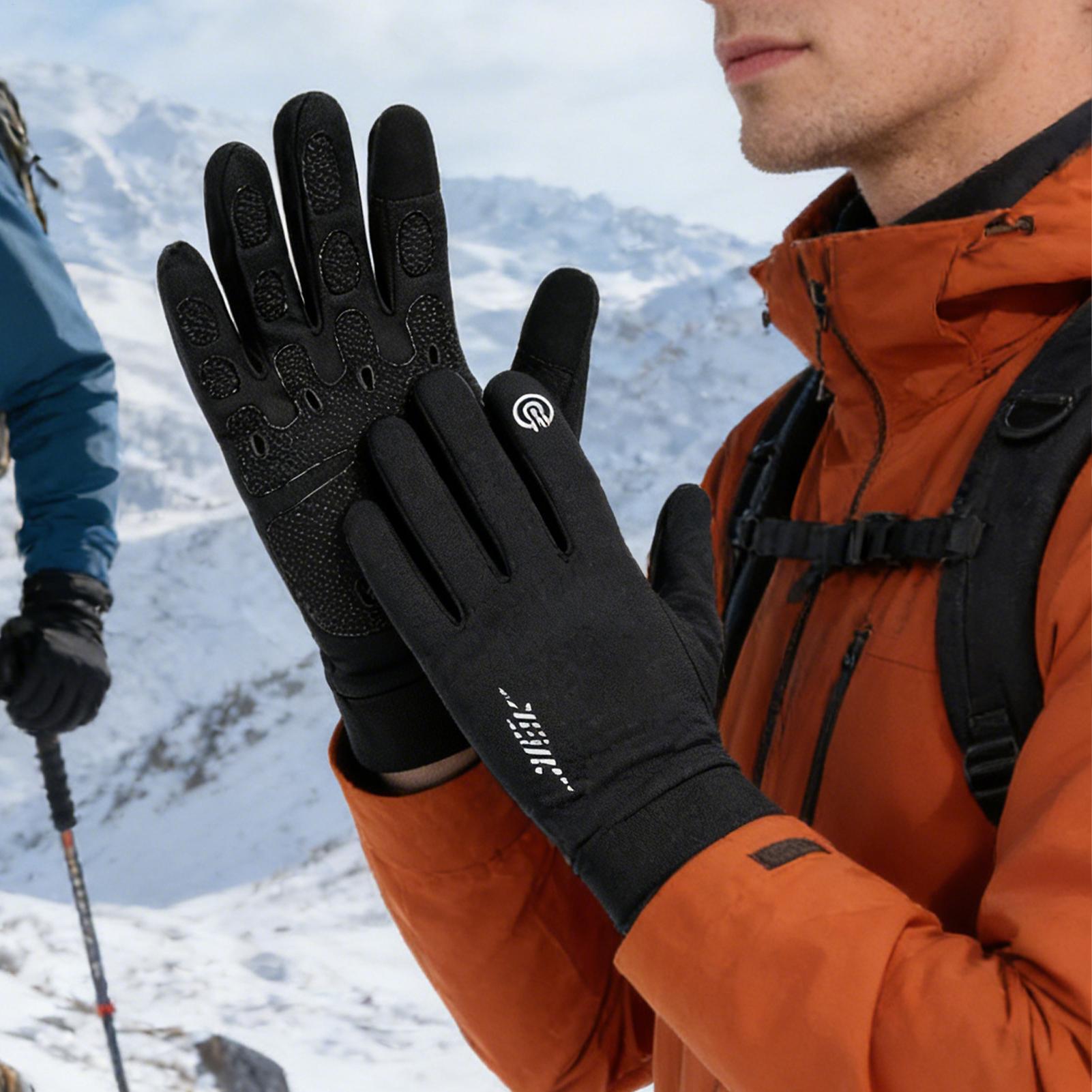 Running Gear In Snow - Sıcak bisiklet eldivenleri tam parmak açık
