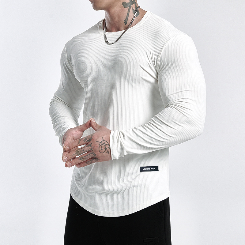 Running Gear Long Sleeve - Trendy Çizgili Marka Fitness Nefes Alabilen